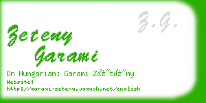 zeteny garami business card